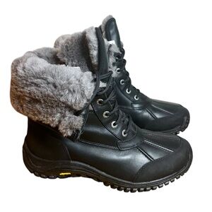 Ugg Women’s Adirondack Leather Snow Boots Black Size 9.5
